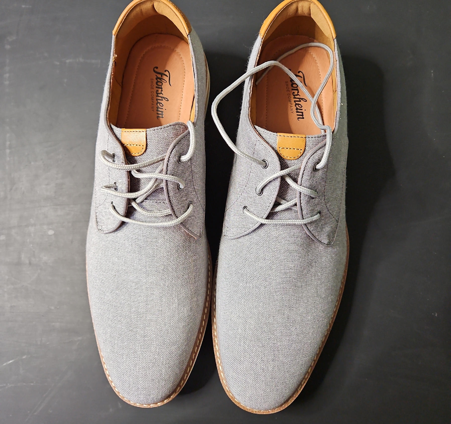 Brand New Florsheim Mens Light Gray Oxford Shoes